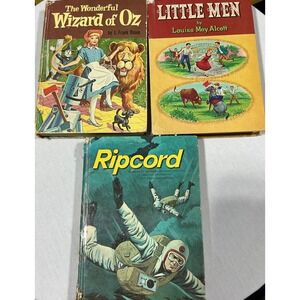 Vintage‎ Children's Book Lot Wizard of Oz Little Men Ripcord Whitman 1957-196